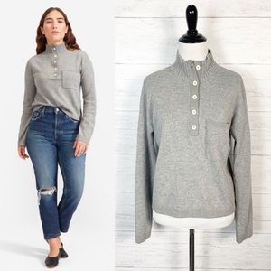 Recashmere Button Mockneck Sweater 
